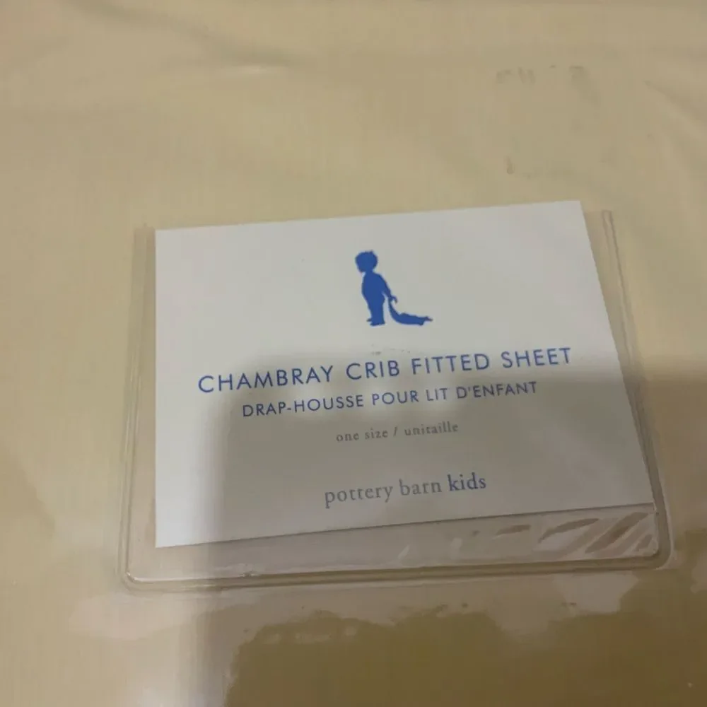 Pottery Barn Kids Chambray Crib Sheet  New